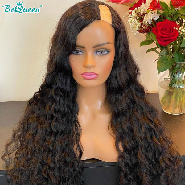 BeQueen Water Wave U-Part Human Hair Wig No Leave Out Glueless BeQueenWig